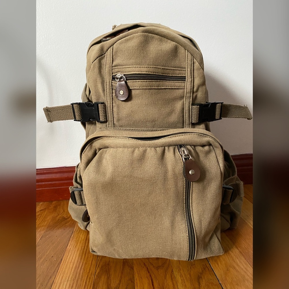 Olive Canvas Backpack